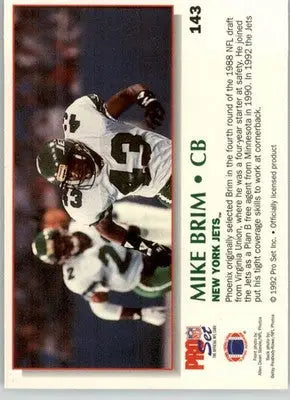 Mike Brim - 1992 Pro Set Power - #143 - RC Football - Football Card Single