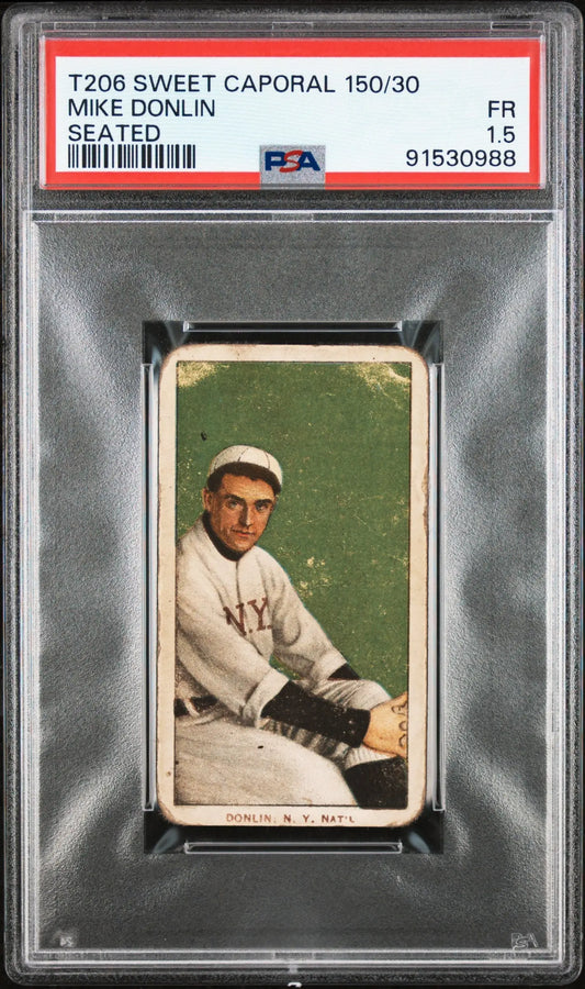 Mike Donlin Seated 1909-11 T206 Sweet Caporal 150/30 PSA 1.5 Fair - Baseball Card Single