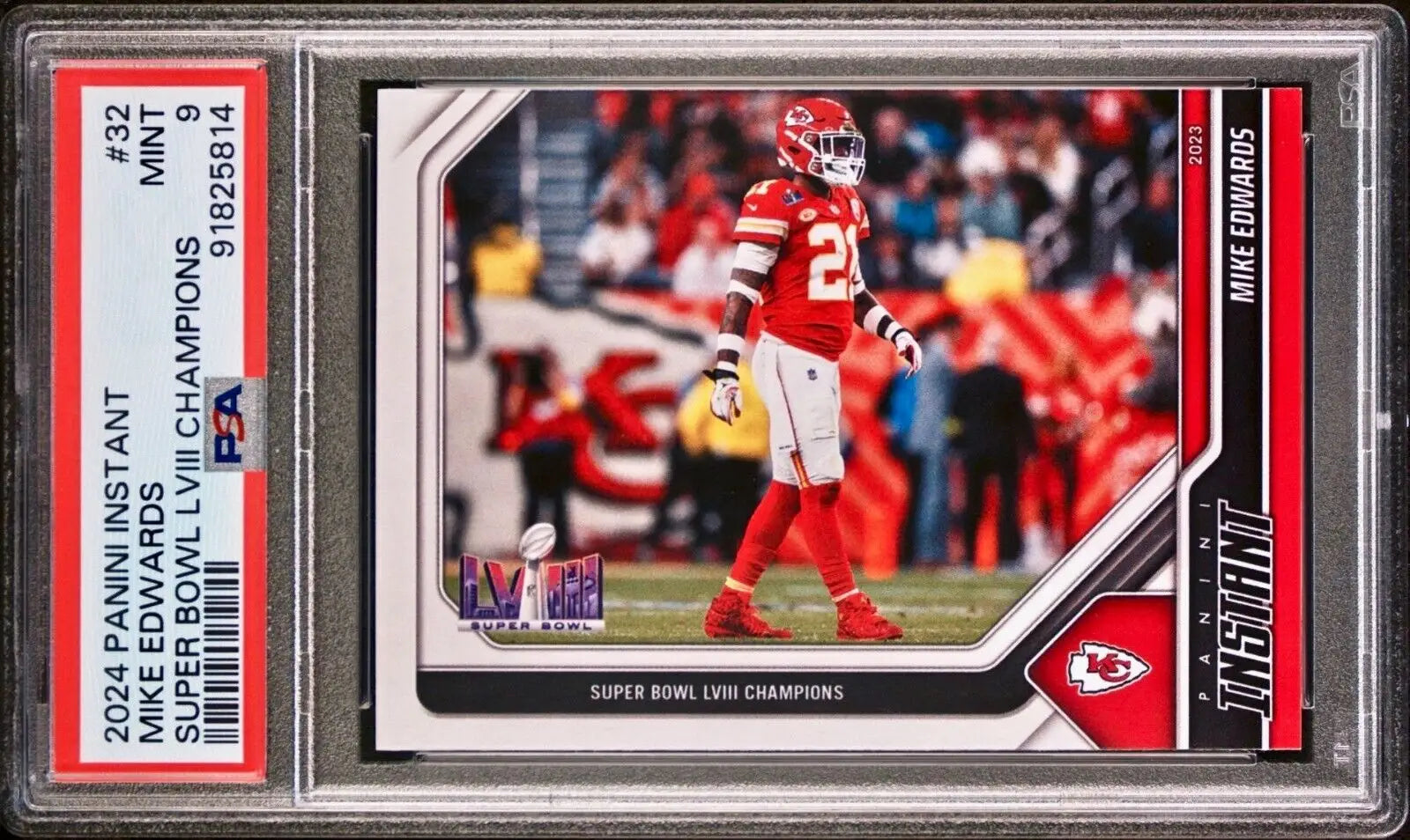Mike Edwards 2023 Panini NFL Superbowl Champions #32 Card PSA 9 Mint - Football Card Single