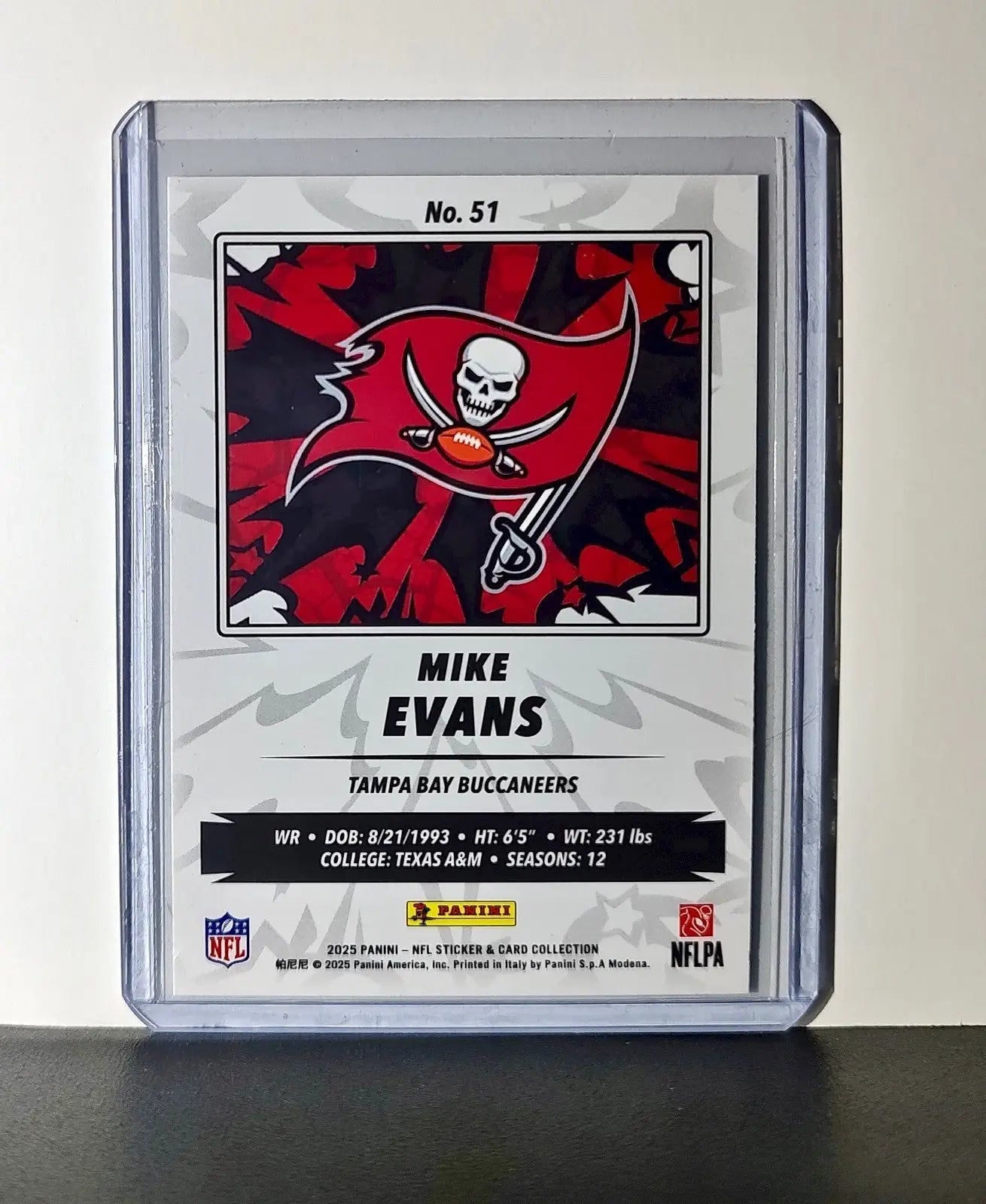 Mike Evans 2025 Panini NFL #51 Sticker Card Tampa Bay Buccaneers - Football Card Single