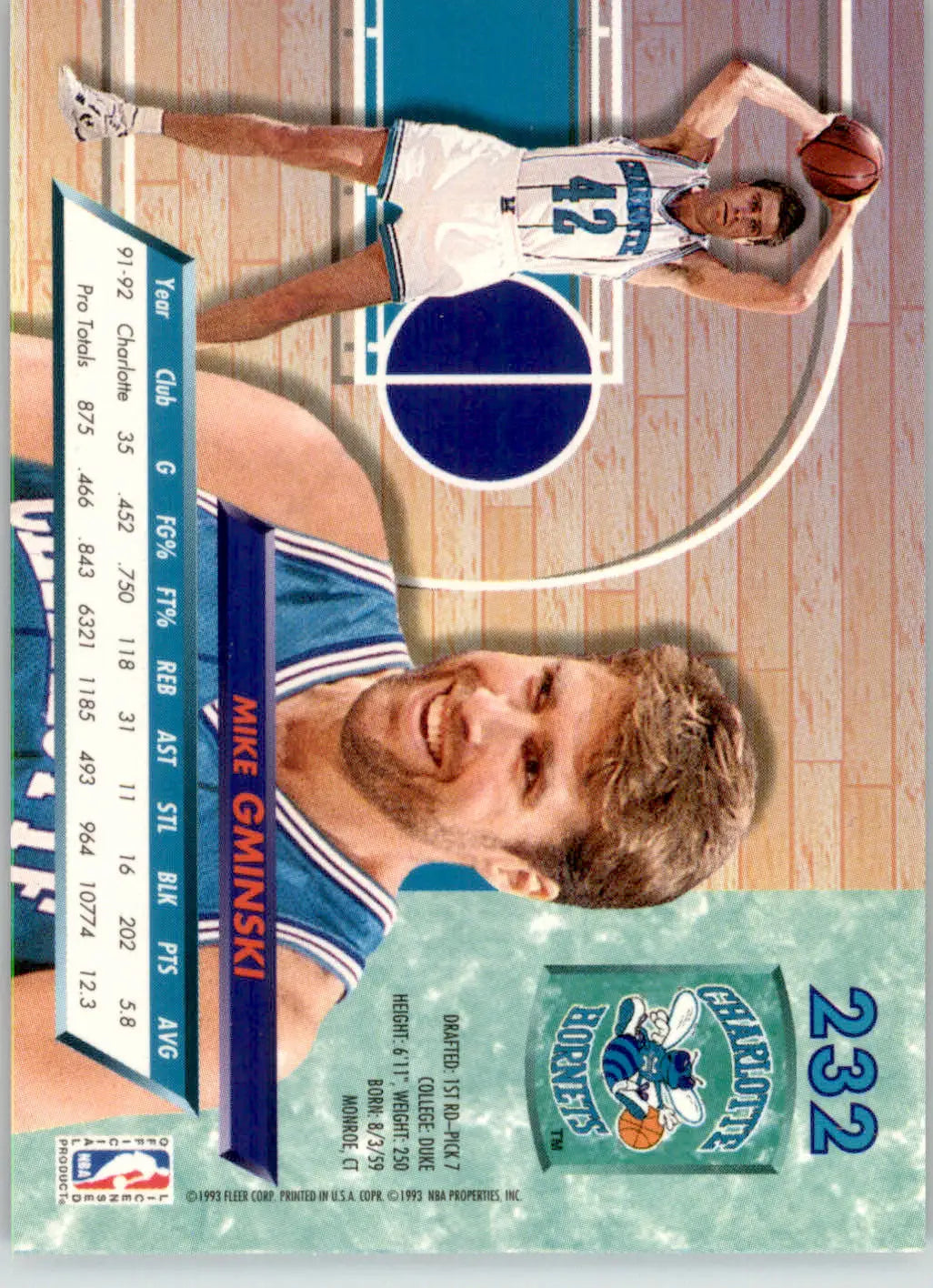 Mike Gminski - 1992-93 Ultra - #232 - Basketball - Basketball Card Single