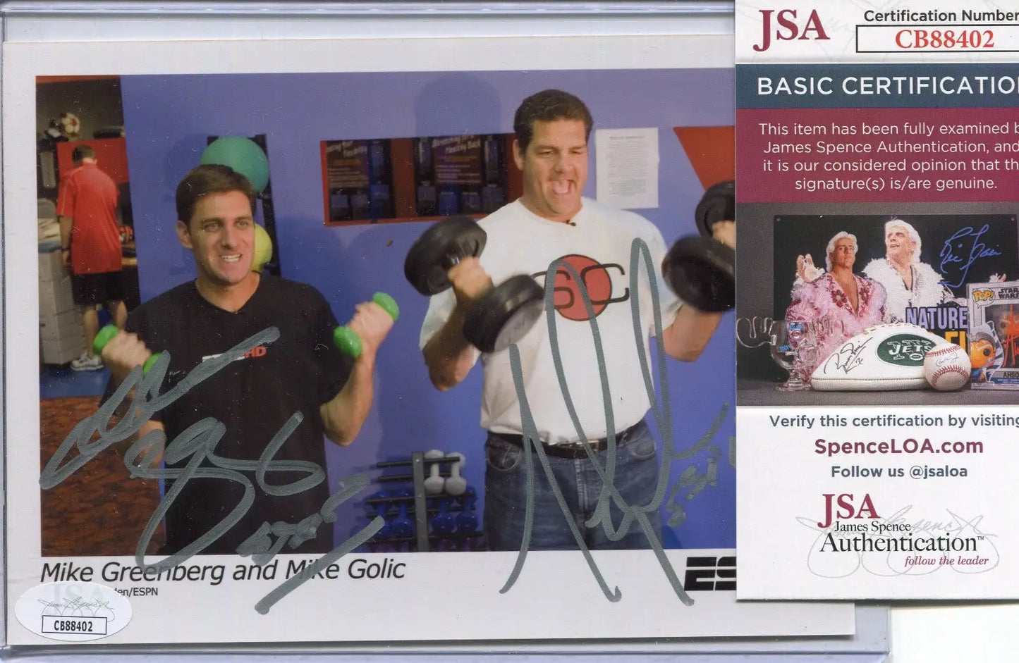 Mike Golic & Mike Greenberg Signed 5x7 Photo ESPN Autographed JSA Auto - Sports Memorabilia