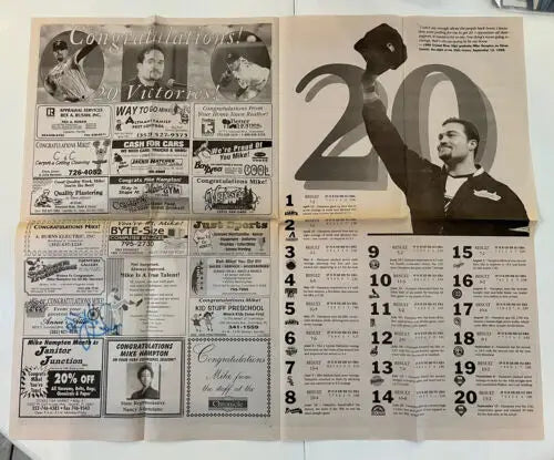 Mike Hampton signed auto newspaper article Houston Astros celebrating sports victory