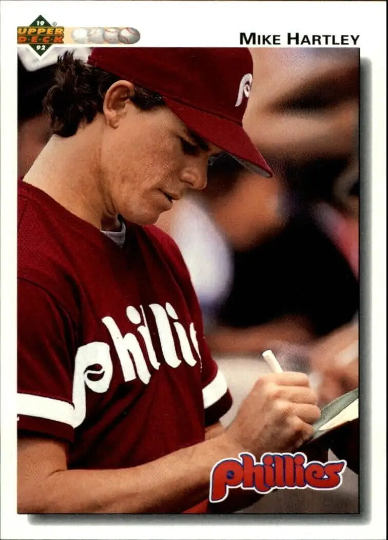 Mike Hartley 1992 Upper Deck MLB #613 Baseball Card Philadelphia Phillies