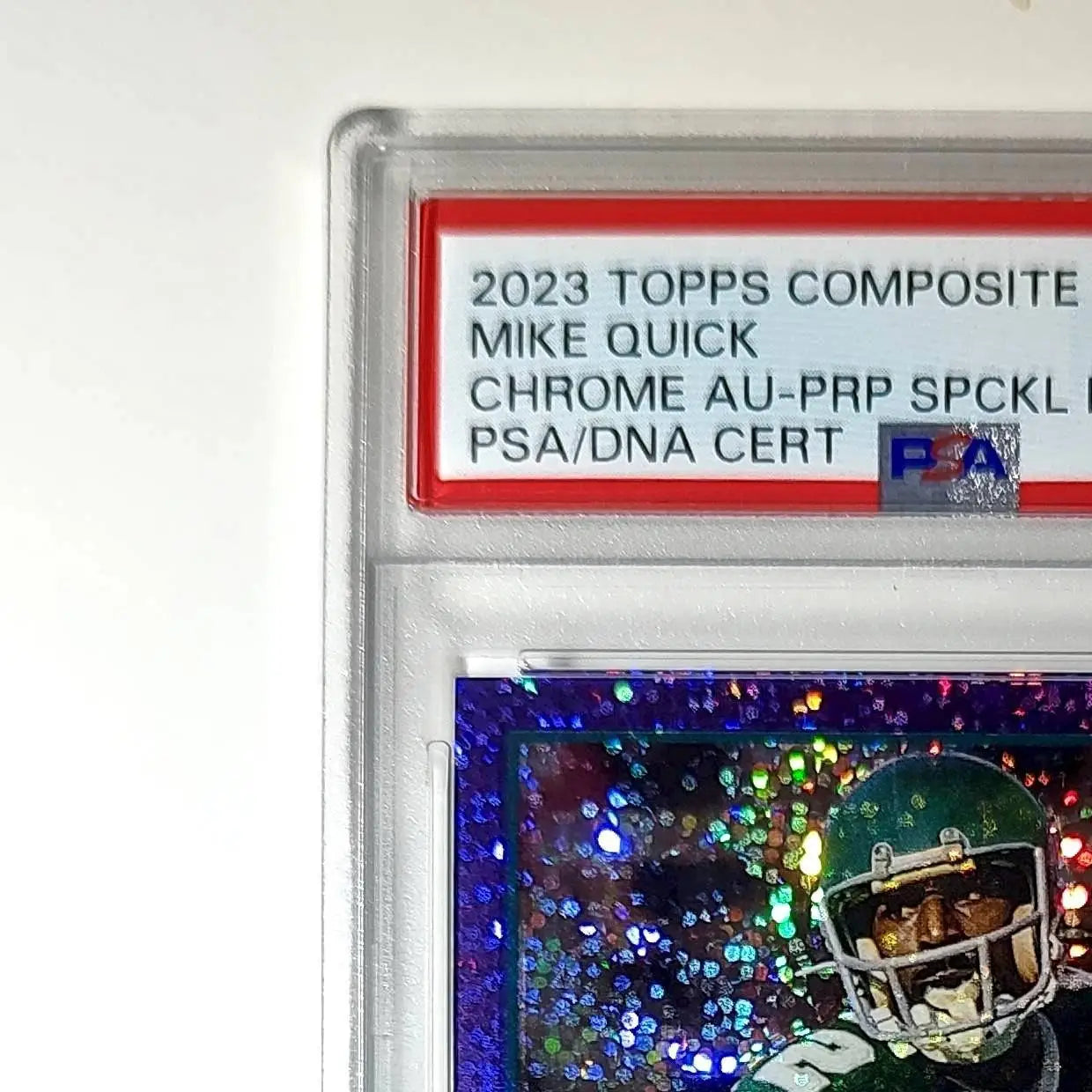 Mike Quick 2023 Topps Chrome Purple Speckle Refractor 2/199 PSA 9 Auto 10 - Football Card Single