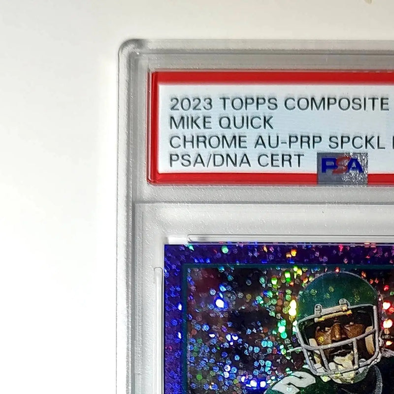 Mike Quick 2023 Topps Chrome Purple Speckle Refractor 2/199 PSA 9 Auto 10 - Football Card Single