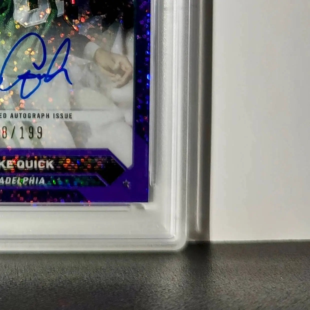 Mike Quick 2023 Topps Purple Speckle Refractor 168/199 PSA 10 Auto 10 - Football Card Single