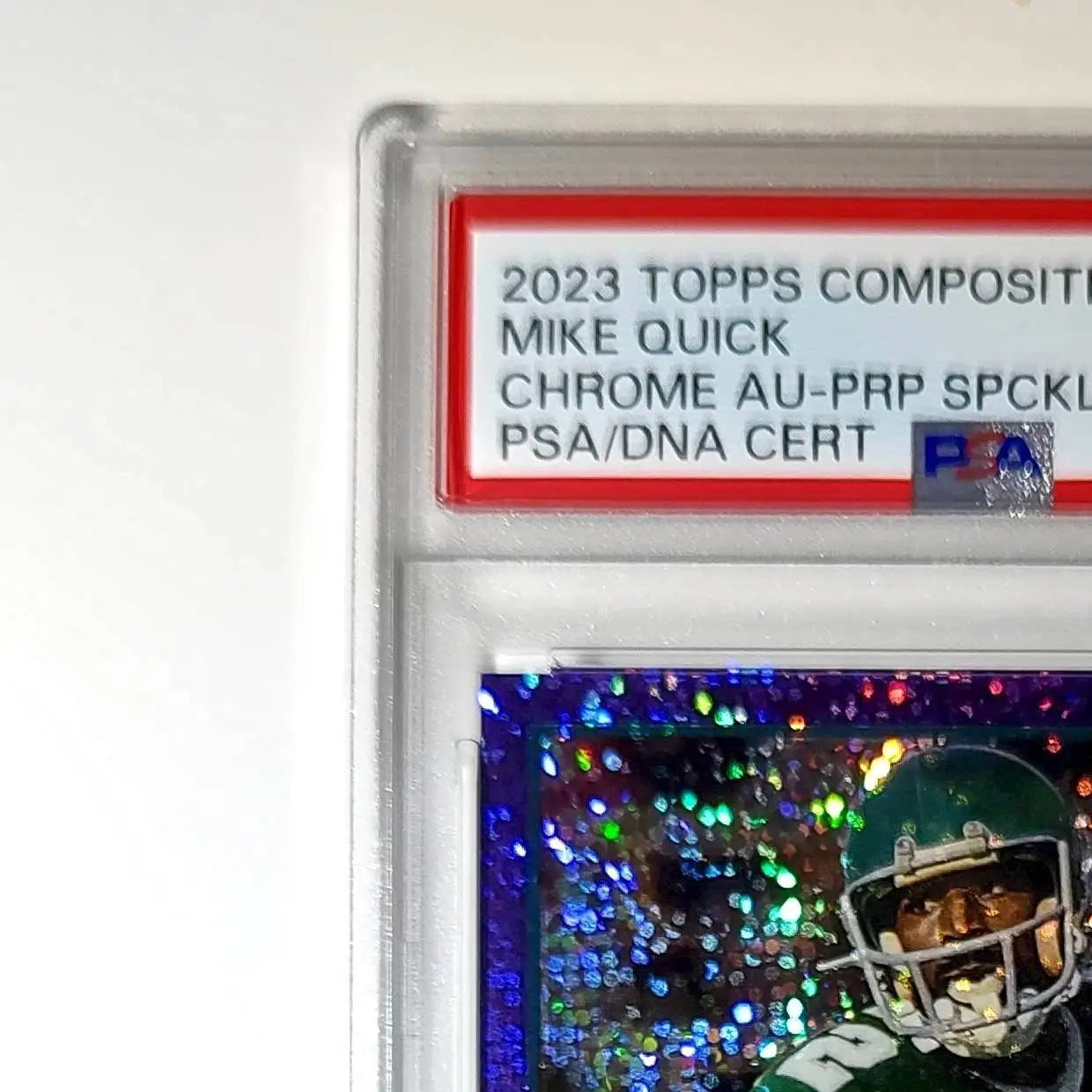 Mike Quick 2023 Topps Purple Speckle Refractor 168/199 PSA 10 Auto 10 - Football Card Single