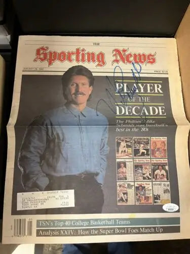 Mike Schmidt Signed Sporting News magazine cover from January 29, 1990, JSA Authenticated