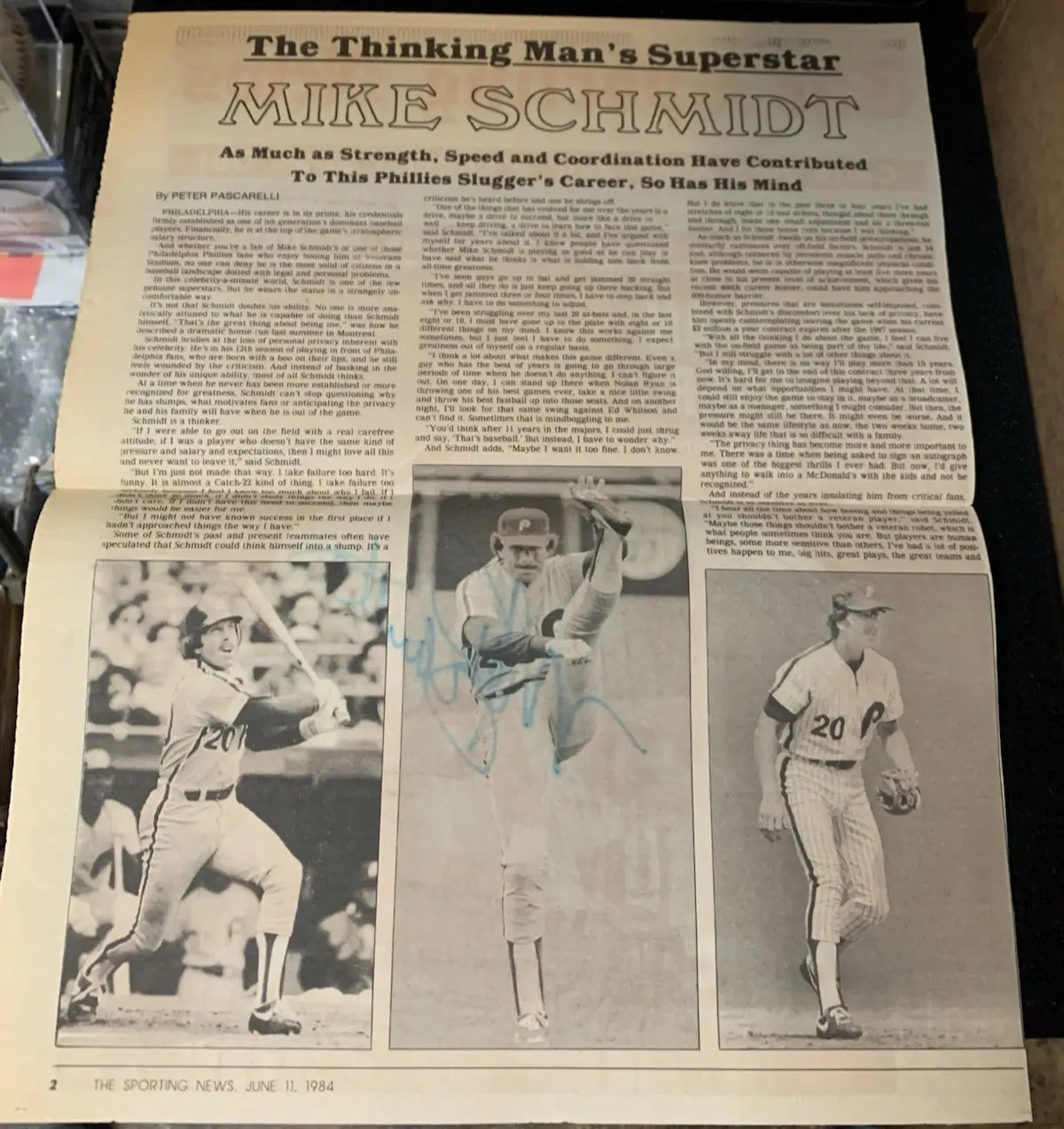 Mike Schmidt Signed Sporting News June 11 1984 Philadelphia Phillies JSA Auto - Sports Memorabilia