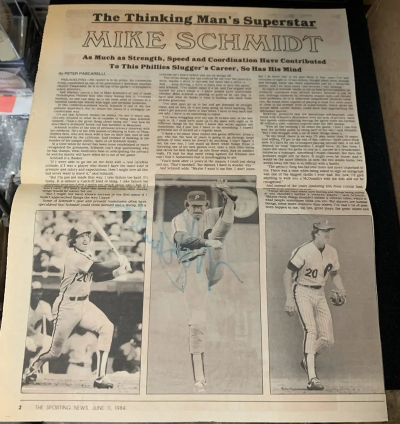 Mike Schmidt Signed Sporting News June 11 1984 Philadelphia Phillies JSA Auto - Sports Memorabilia