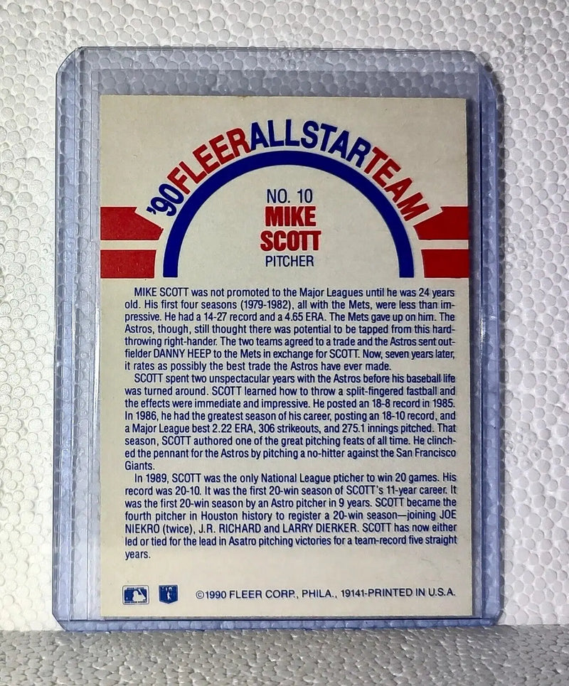 Mike Scott 1990 Fleer MLB #10 Baseball Card Houston Astros - Baseball Card Single