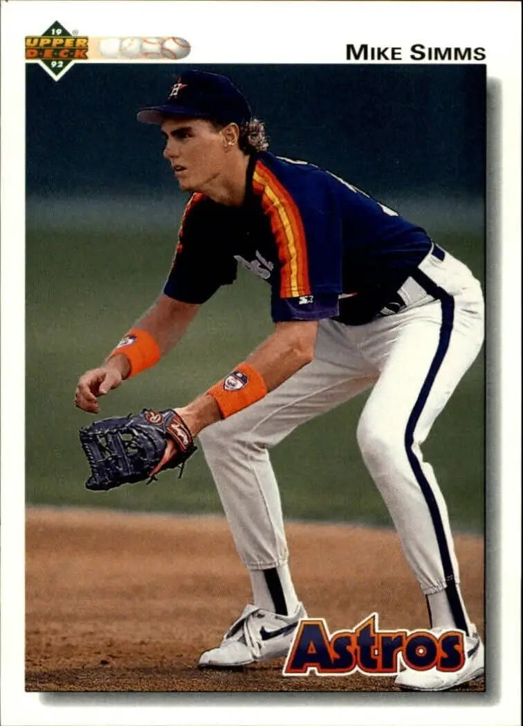 Mike Simms 1992 Upper Deck MLB #584 Baseball Card Houston Astros - Baseball Card Single