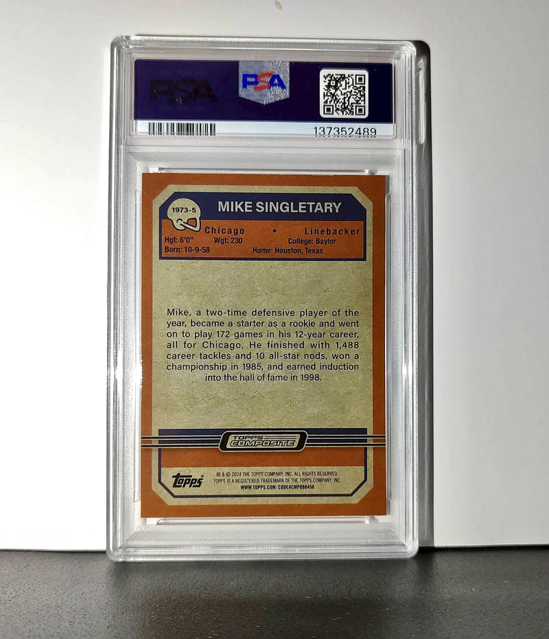 Mike Singletary 2023 Topps Chrome 1973 22/25 Orange Refractor #1973-5 PSA 10 Gem - Football Card Single
