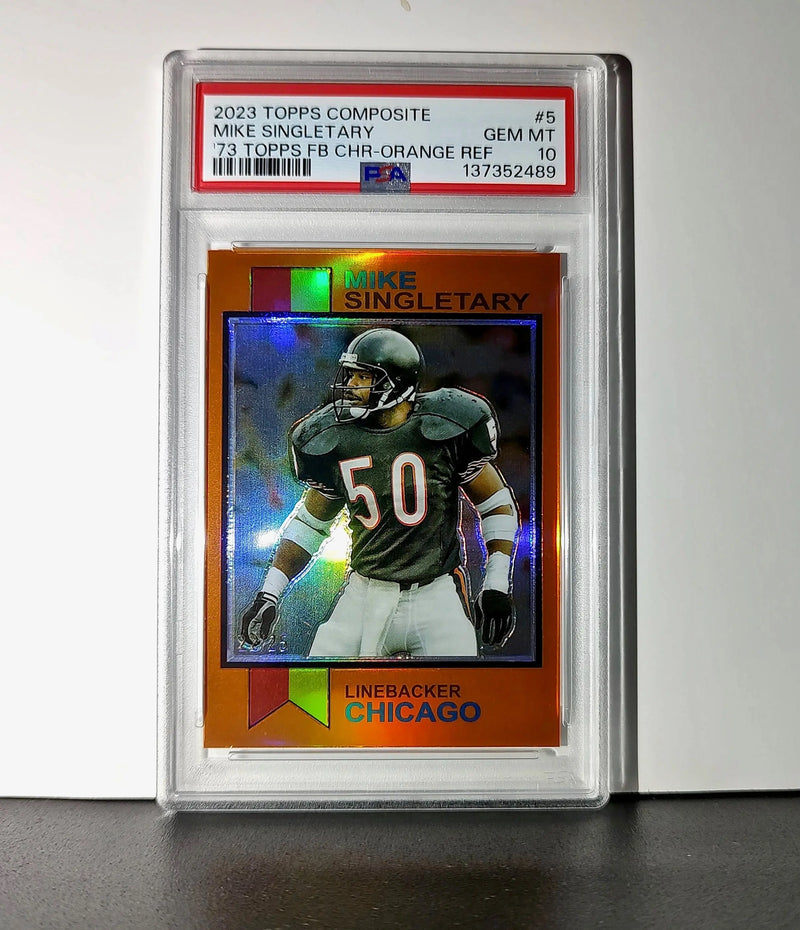 Mike Singletary 2023 Topps Chrome 1973 22/25 Orange Refractor #1973-5 PSA 10 Gem - Football Card Single