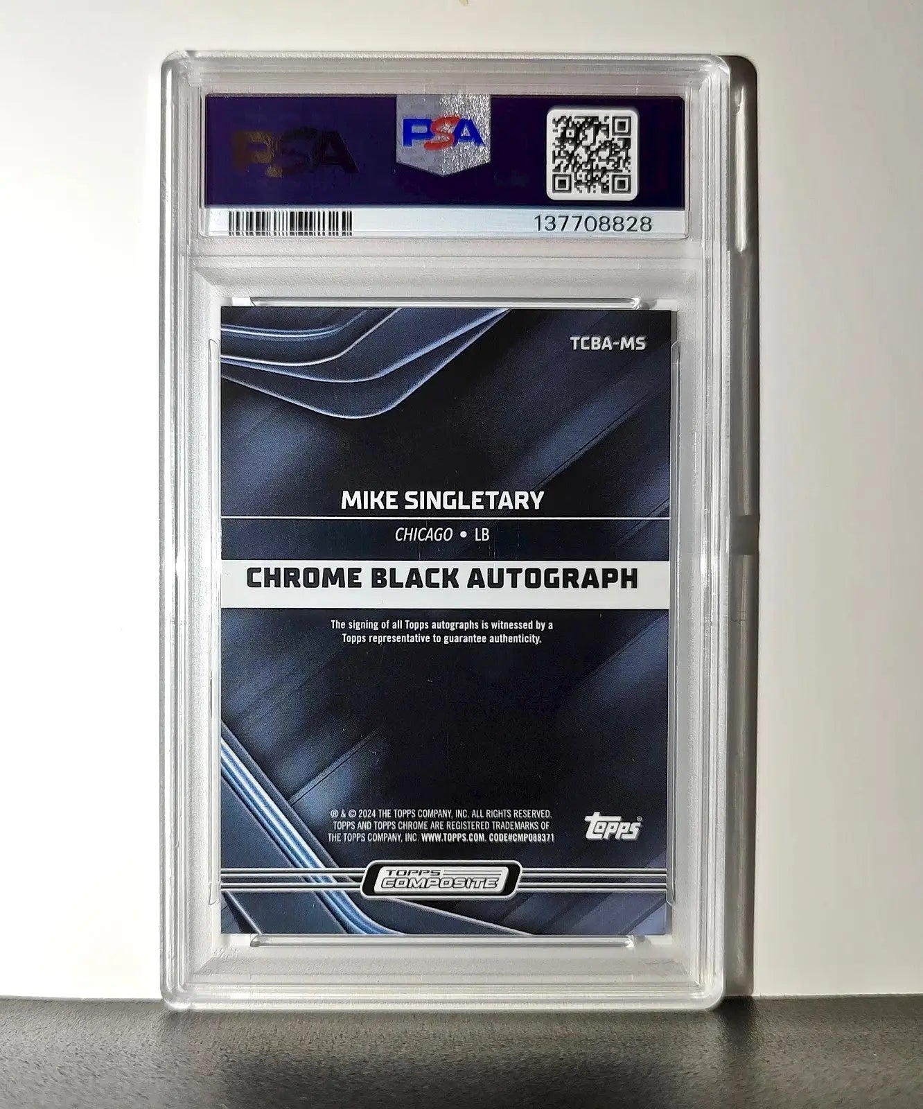 Mike Singletary 2023 Topps Chrome Black #TCAB-MS PSA 9 Auto 10 - Football Card Single