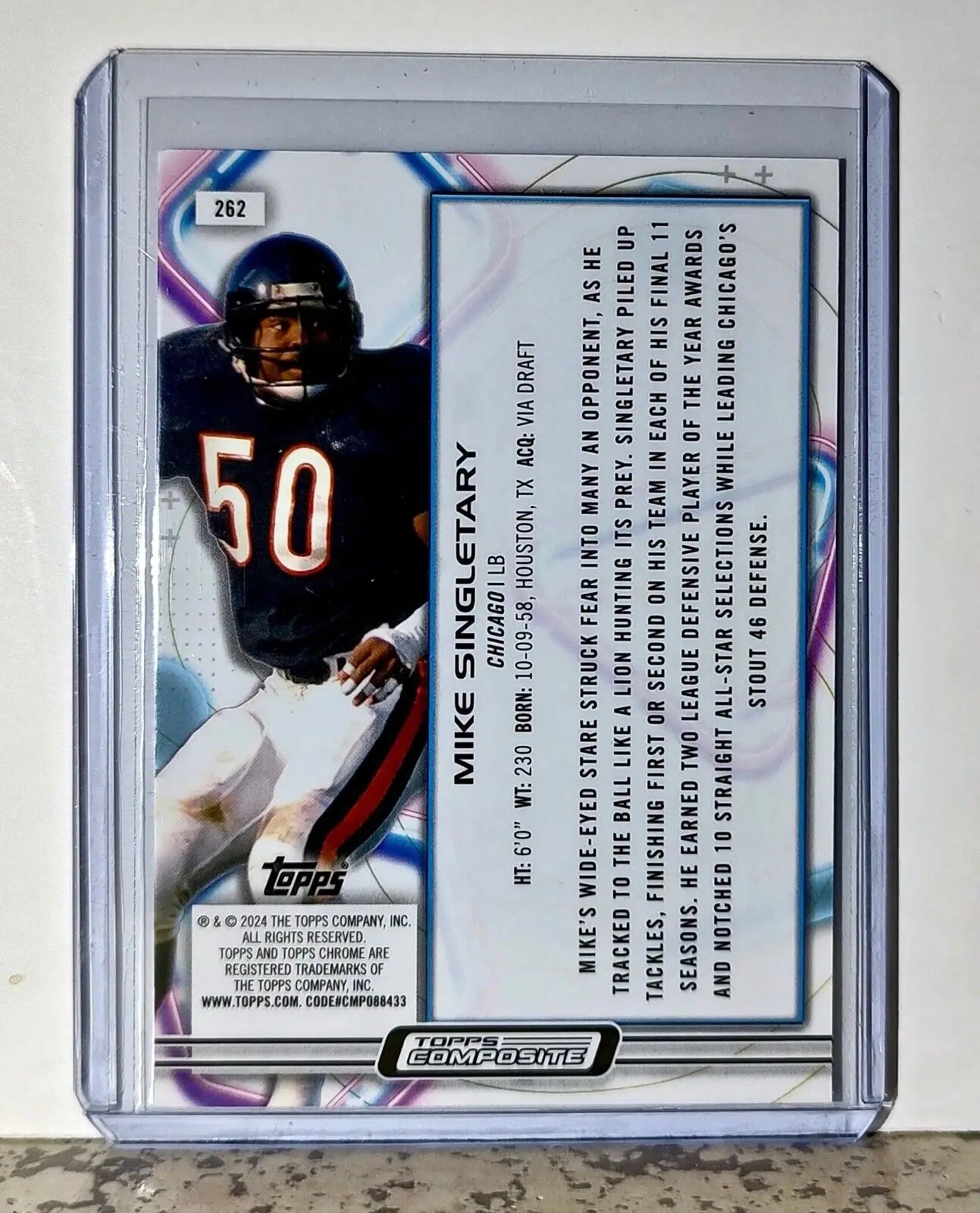 Mike Singletary 2023 Topps Chrome Cosmic NFL #262 Football Card Chicago Bears