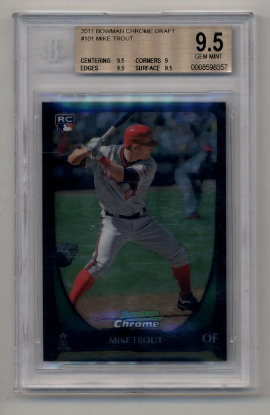 Graded 2011 Bowman Chrome Draft Mike Trout baseball card BGS 9.5 Gem Mint