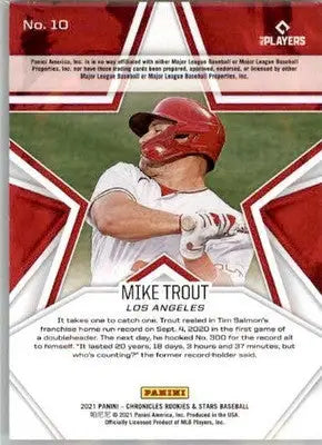 Mike Trout - 2021 Panini Chronicles - #10 - Rookies & Stars Baseball - Baseball Card Single