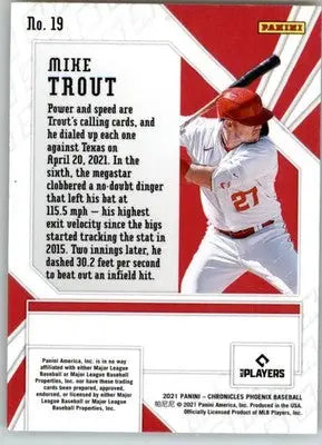 Mike Trout - 2021 Panini Chronicles - #19 - Phoenix Baseball - Baseball Card Single