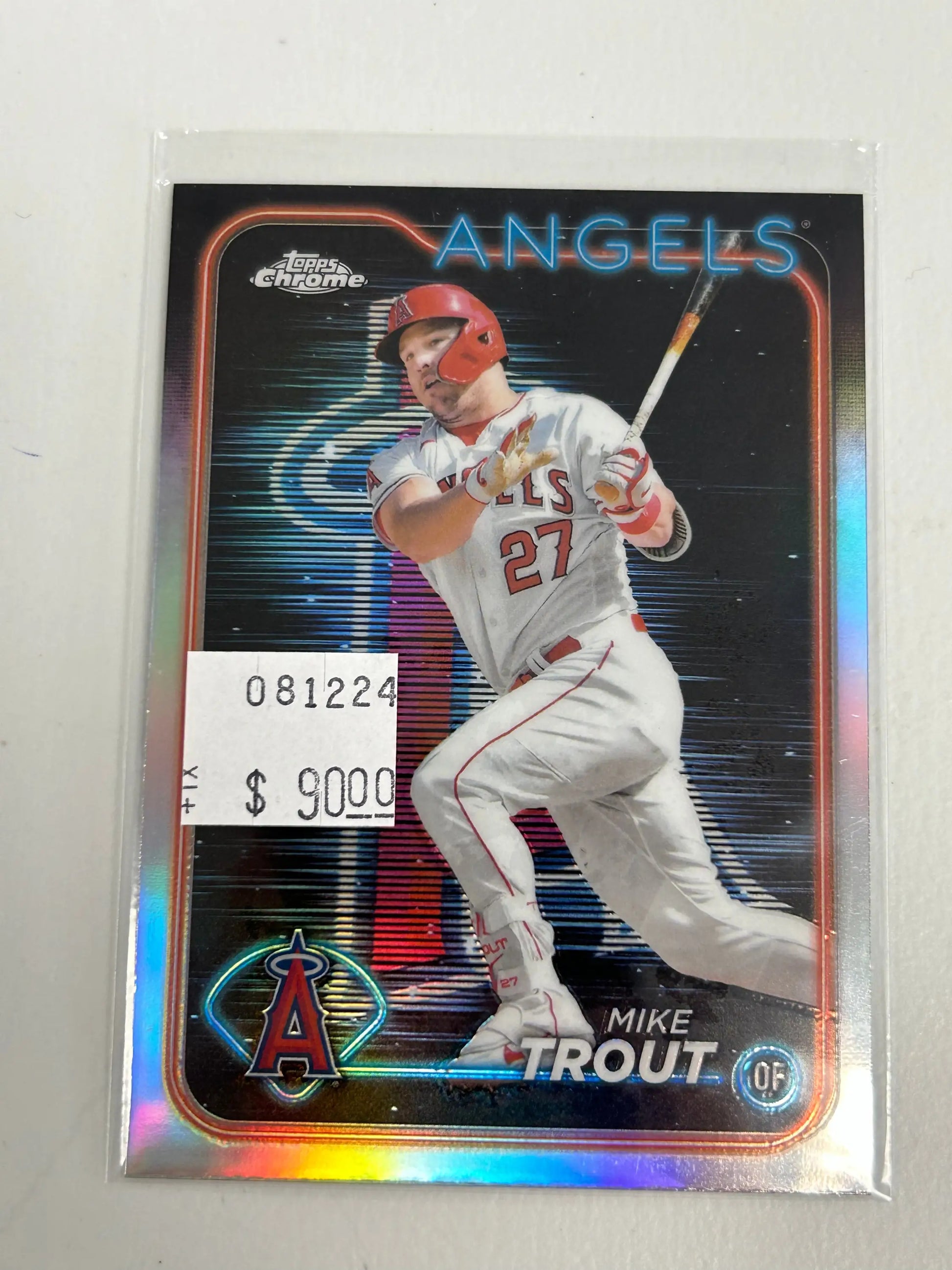 Mike Trout 2024 Topps Chrome #200 Lightboard Refractor - Baseball Card Single