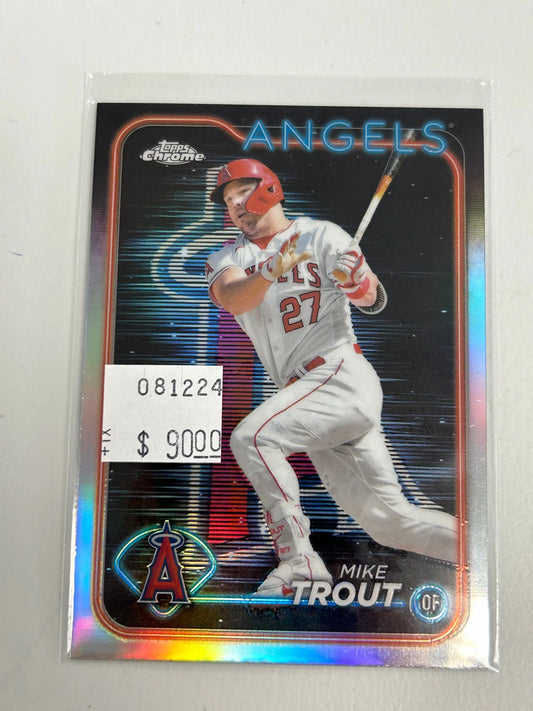 Mike Trout 2024 Topps Chrome #200 Lightboard Refractor - Baseball Card Single