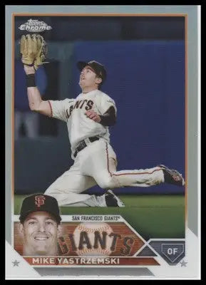 Mike Yastrzemski 2023 Topps Chrome Refractors #111 San Francisco Giants - Baseball Card Single