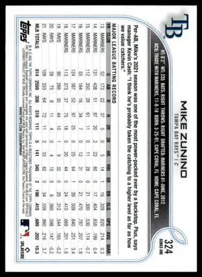 Mike Zunino 2022 Topps #324 Tampa Bay Rays - Baseball Card Single