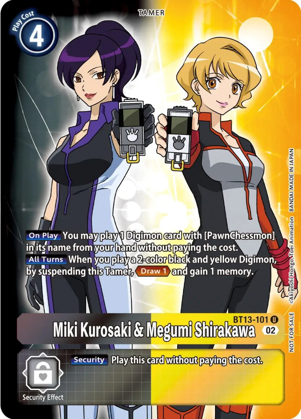 Digimon trading card Miki Kurosaki & Megumi Shirakawa from Versus Royal Knights Booster