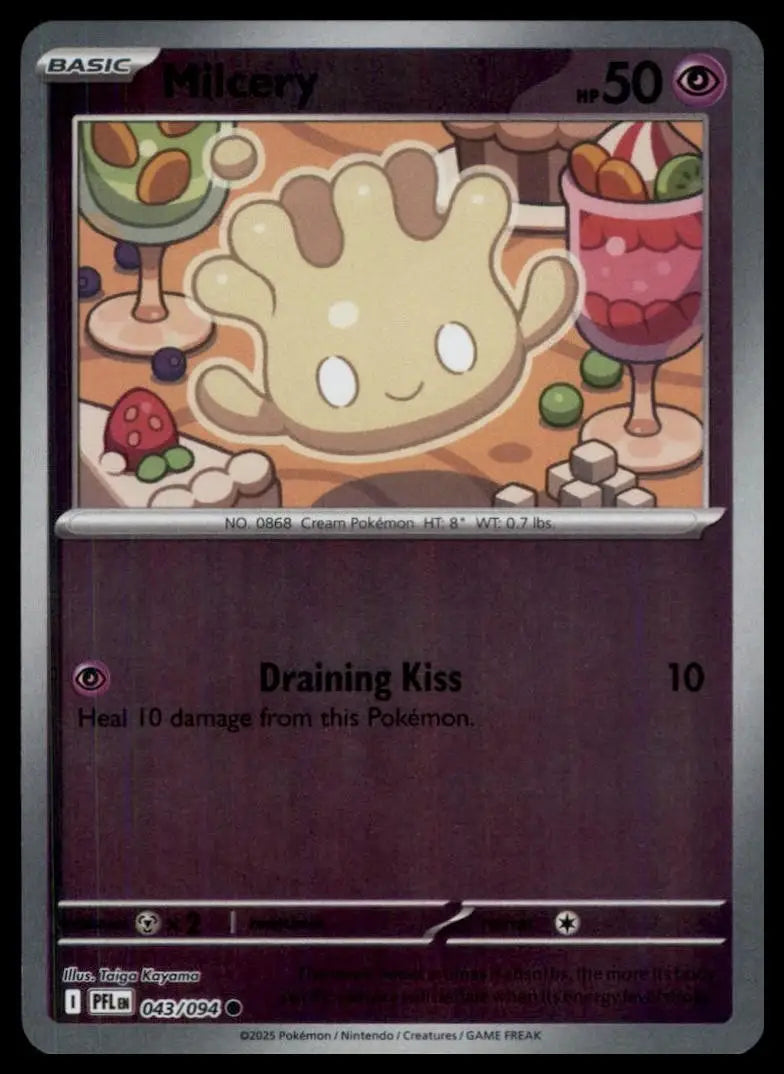 Milcery 043/094 Me02: Phantasmal Flames Reverse Holo Pokemon - Pokémon Card Single
