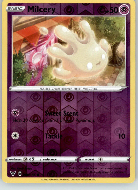 Milcery - Vivid Voltage - 080/185 - Reverse Holo LP Pokemon - Pokémon Card Single