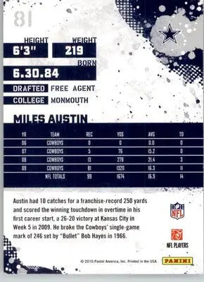 Miles Austin - 2010 Score - #81 - Football - Football Card Single