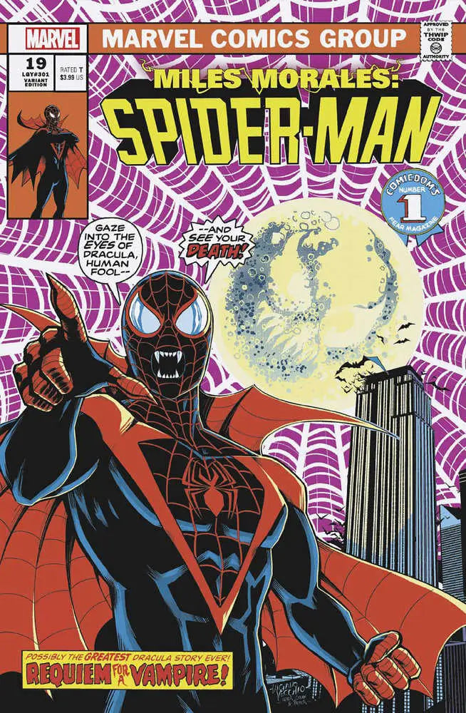 Miles Morales Spider-Man #19 Luciano Vecchio Vampire Variant comic book cover art