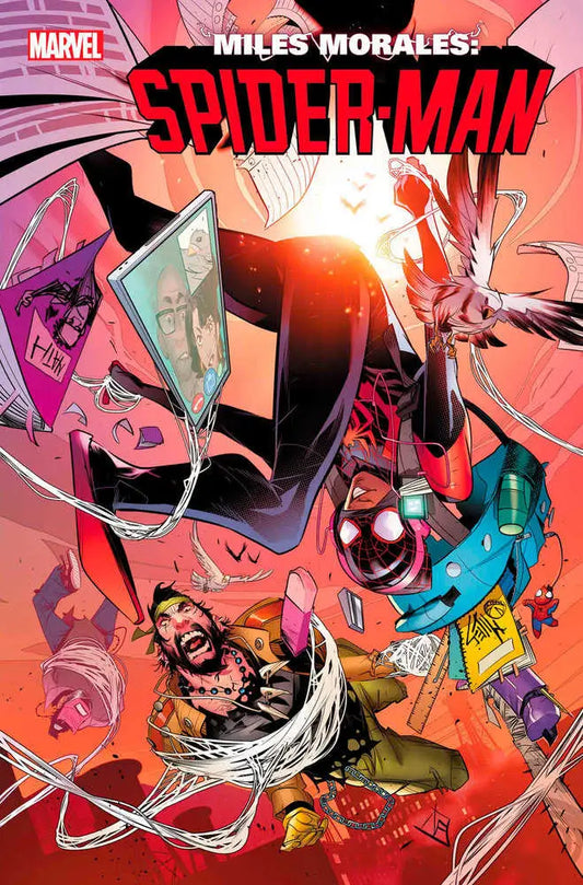 Comic book cover of Miles Morales: Spider-Man #20 with vibrant colors and action pose