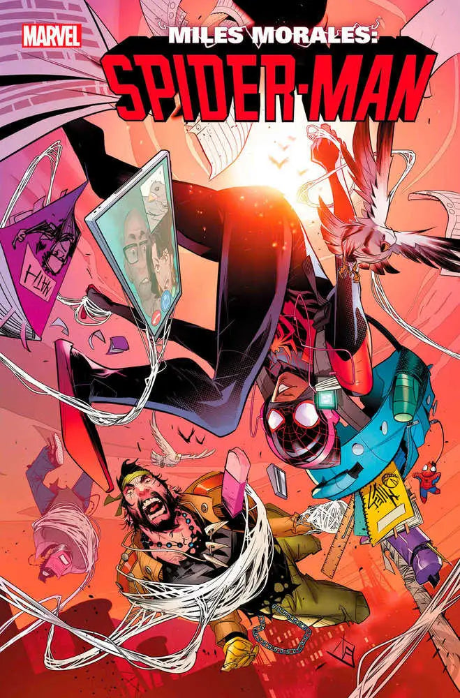 Comic book cover of Miles Morales: Spider-Man #20 with vibrant colors and action pose
