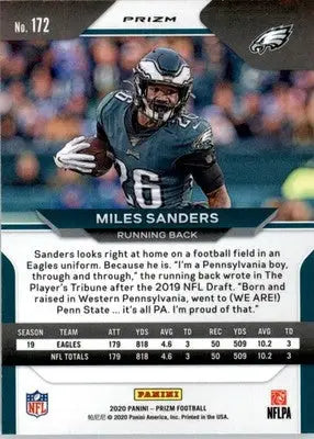 Miles Sanders - 2020 Panini Prizm - #172 - Prizm Red White and Blue Football - Football Card Single