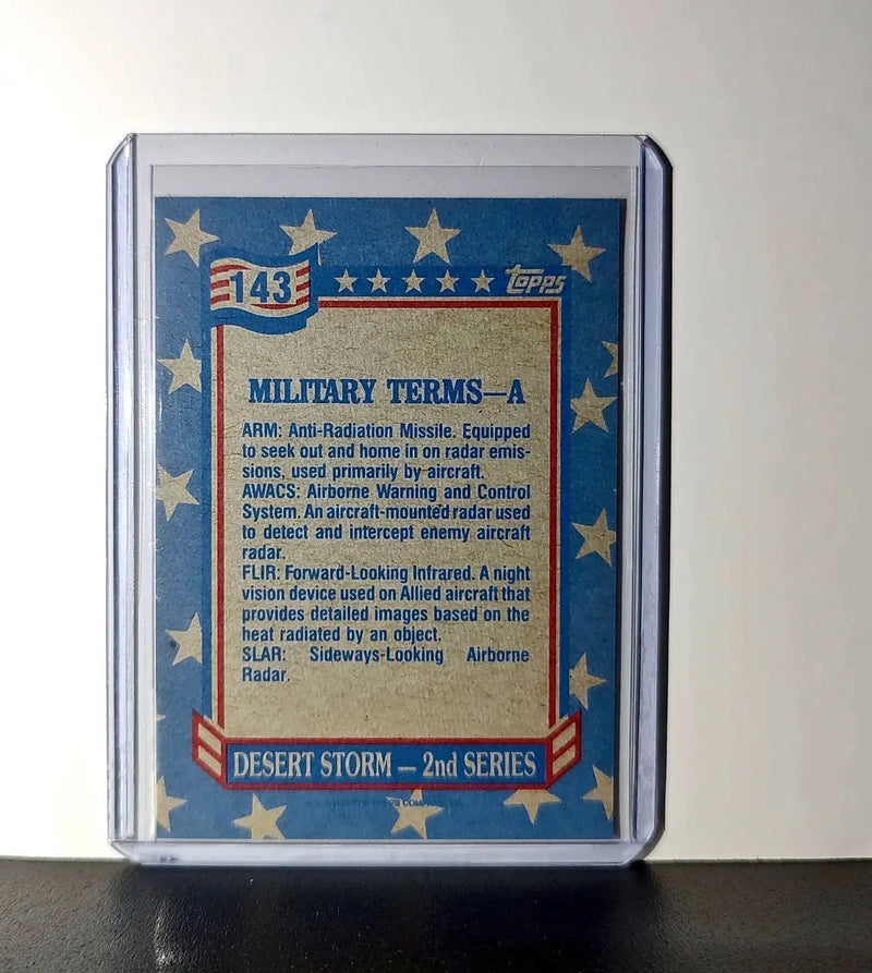 Military Terms – A 1991 Topps Desert Storm #143 Card - Other