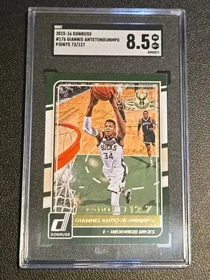 Milwaukee Bucks Hat And SGC Graded Giannis Antetokunmpo Card With 8.5 Lot - Collectibles