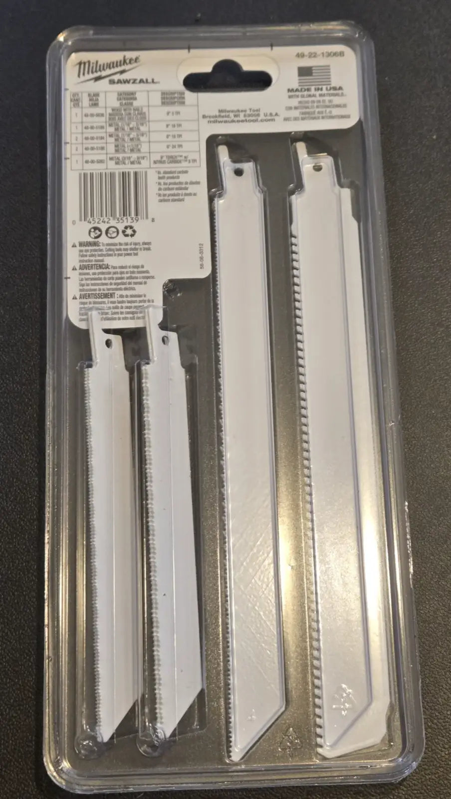 Milwaukee Sawzall Blade Set 6pc + 1 FREE TORCH Nitrus Carbide Wood & Metal NEW - Other