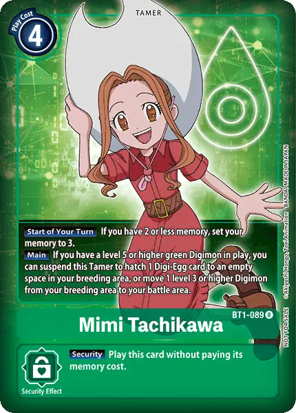 Mimi Tachikawa BT1-089 Digimon trading card from Release Special Booster Promos