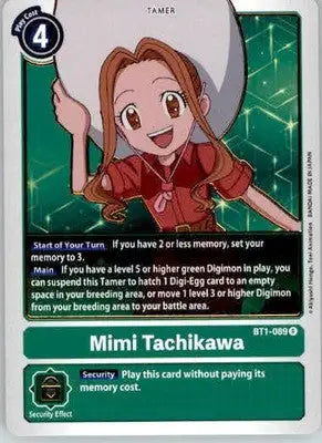 Mimi Tachikawa - BT1-089 - Release Special Booster 1.0 - BT1-089 R - NM - TCG Card Single
