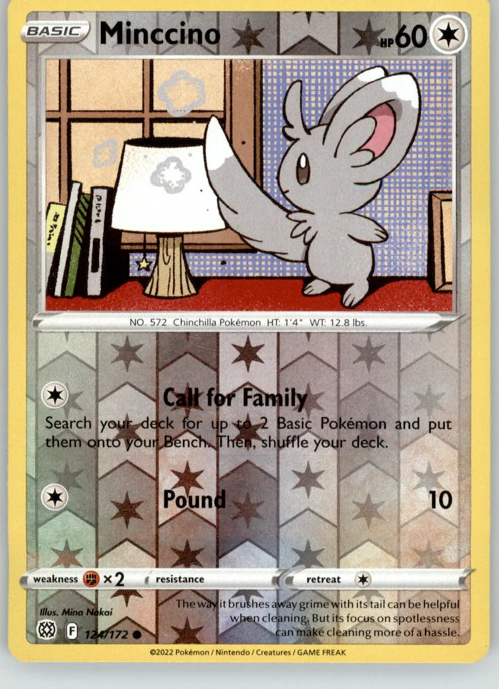 Minccino - Brilliant Stars - 124/172 - Reverse Holo LP Pokemon - Pokémon Card Single