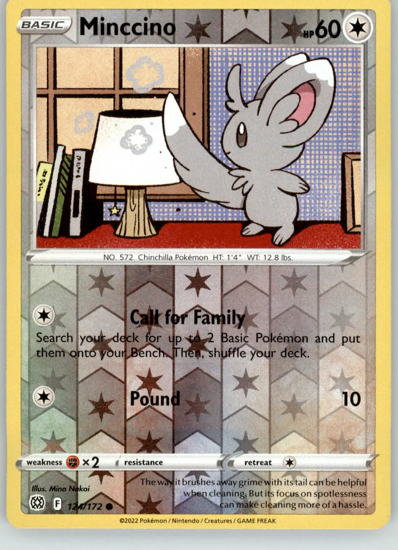 Minccino - Brilliant Stars - 124/172 - Reverse Holo LP Pokemon - Pokémon Card Single