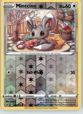 Minccino - Sword & Shield - 146/202 - Reverse Holo LP Pokemon - Pokémon Card Single