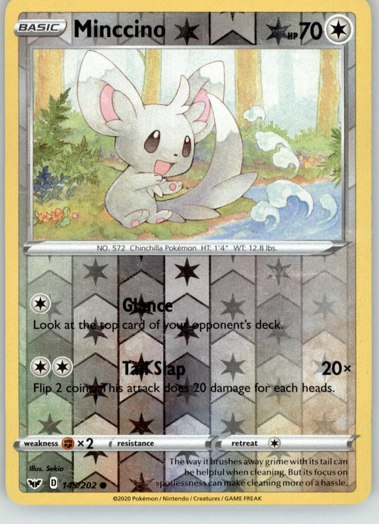 Minccino - Sword & Shield Base Set - 145/202 - Reverse Holo LP Pokemon - Pokémon Card Single