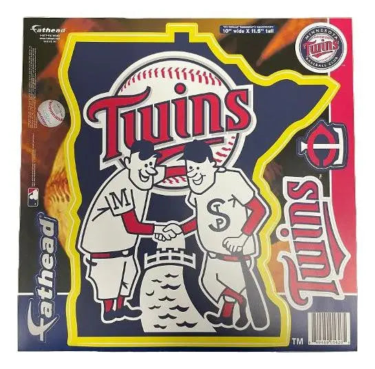 Minnesota Twins Fathead wall decal on drywall featuring NFL Fatheads® logo and team emblem