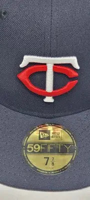 Minnesota Twins MLB era 59FIFTY fitted on-field hat cap in black display
