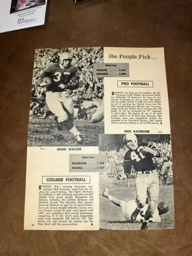 Minnie Minoso signed magazine page from vintage football trading cards collection
