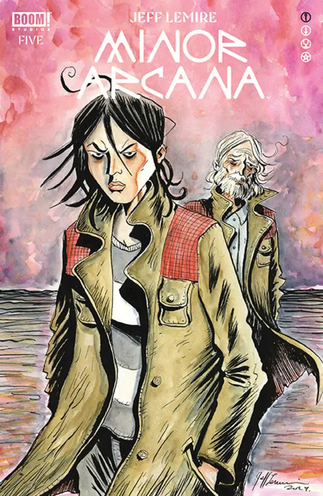 Comic book cover for Minor Arcana #5 Cover A Lemire with bad omens artwork