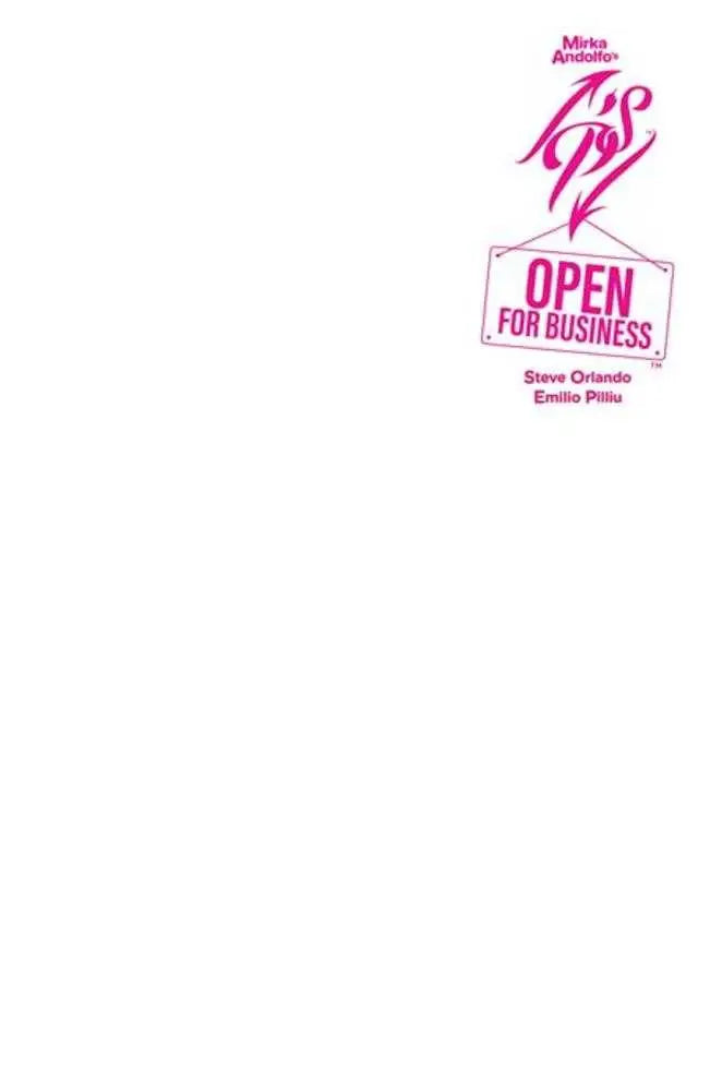 Pink Open for Business sign on Mirka Andolfos Sweet Paprika Cover G Blank Sketch